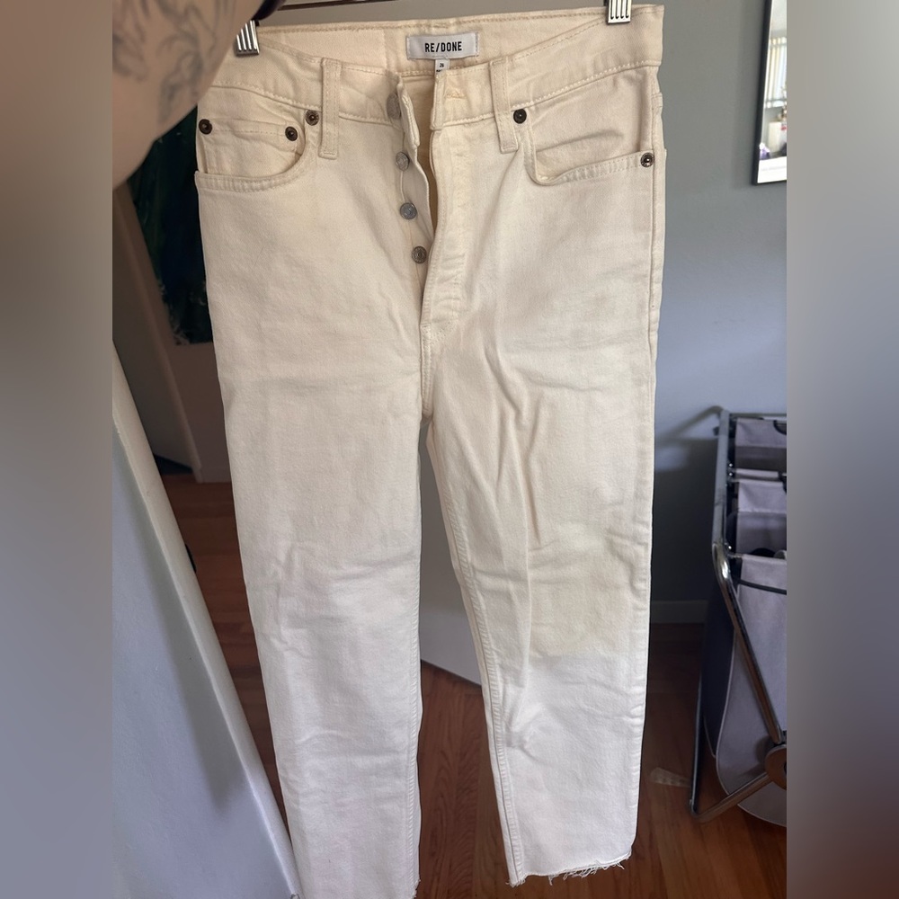 Re/Done Cream Off-White High-Rise Jeans 26 EUC